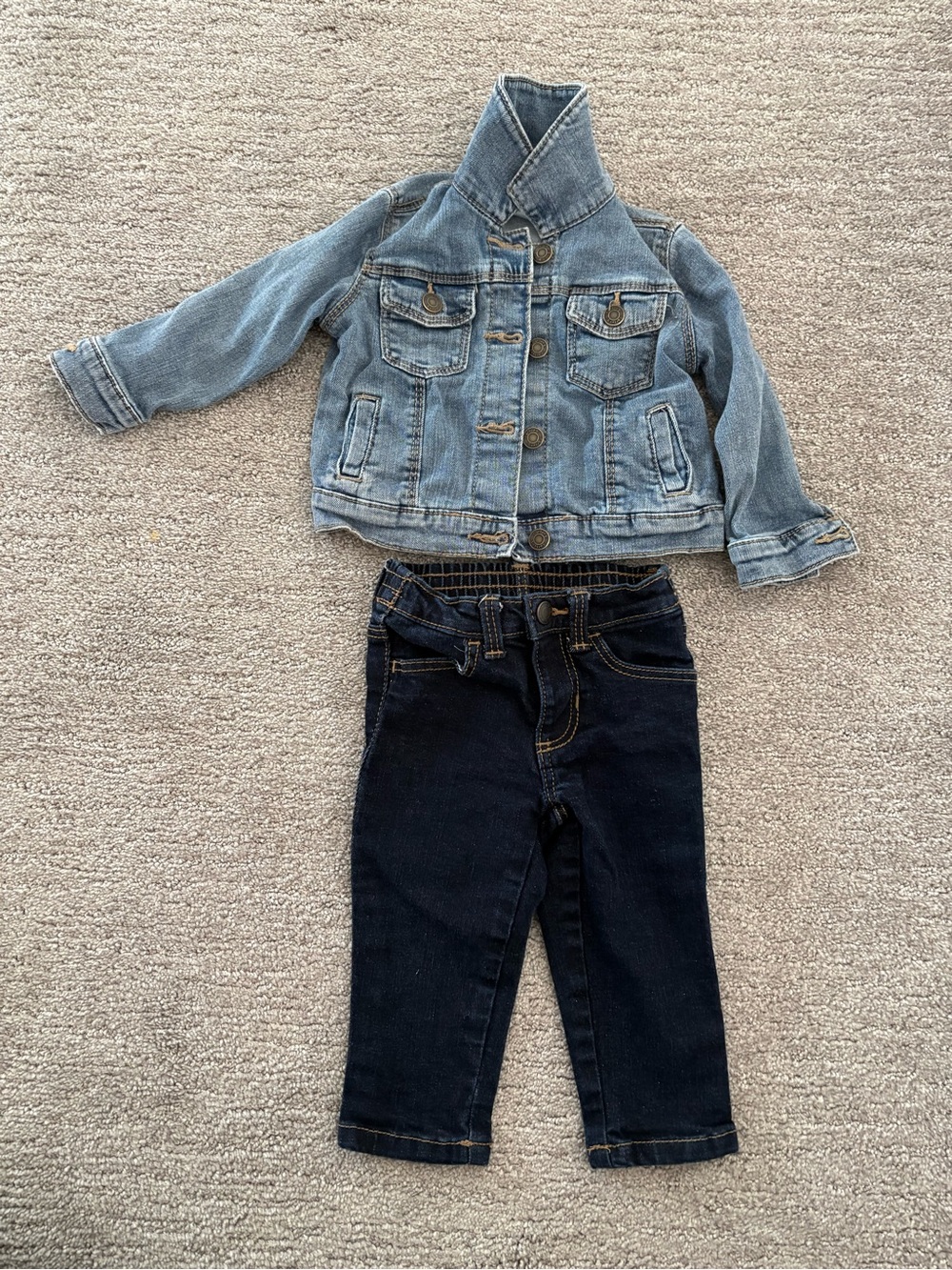 12-18 month Denim bundle- Light Blue Denim Jacket and Dark Jeans